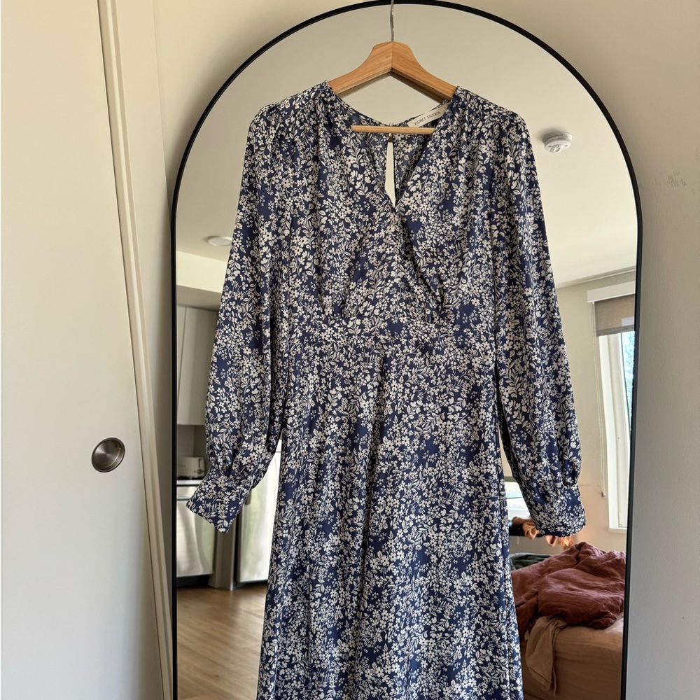 Floret Studios- Floral Long Sleeve Satin dress